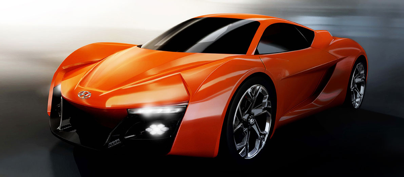 Illustration for article titled The Hyundai PassoCorto Concept Is Their Orange Alfa Romeo 4C-Fighter